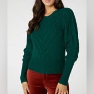 Princess Highway wool blend emerald green sweater, unique sleeves, NWT
